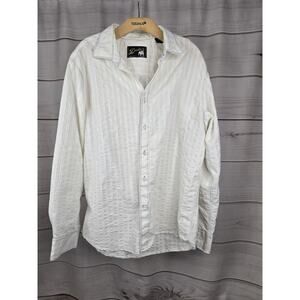 Men’s Duke’s Sportswear White long sleeve button down shirt XL #X